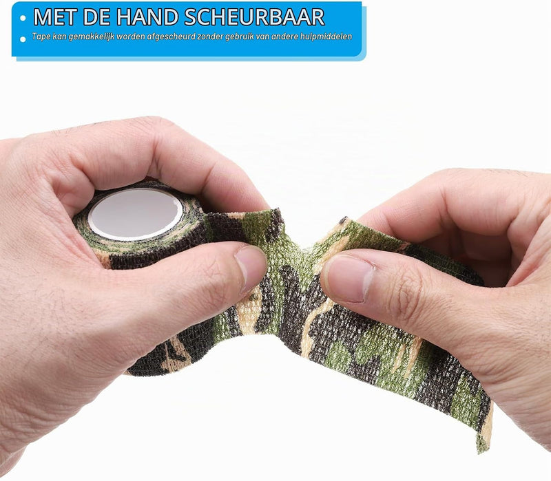 Chargez l'image dans la visionneuse de la galerie, Zelfklevende camouflageband 4 rollen 5 cm breed zwart – camo tape – outdoor accessoires
