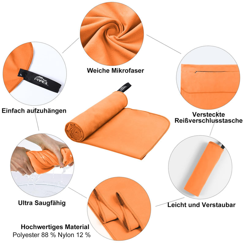 Laden Sie das Bild in Galerie -Viewer, Fitnesshanddoek Microvezel 120x50 cm Sneldrogend met Ritsvak – Sporthanddoek – Reishanddoek
