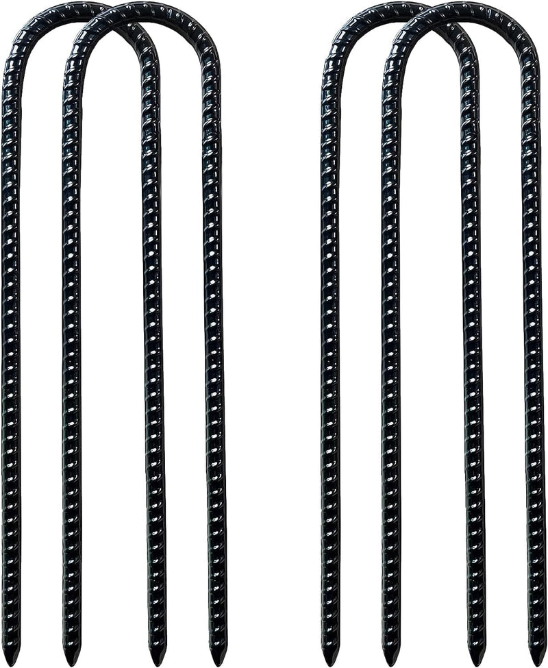 Load image into Gallery viewer, U-vormige grondankers 4 stuks 30 cm van verzinkt staal – trampoline haringen – tuinankers
