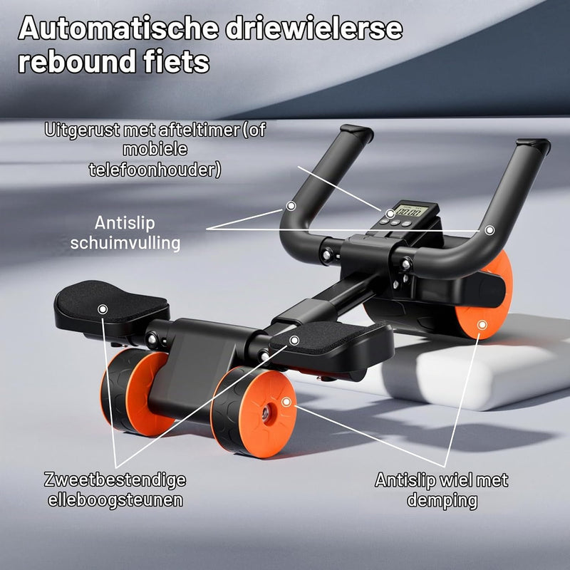 Laad afbeelding in Galerijviewer, Ab roller met elleboogsteun automatische rebound en timer – buikspiertrainer – ab wheel
