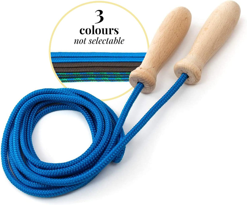 Load image into Gallery viewer, Tuuli Accessories – Jump Rope with Wooden Handles and Cotton Rope, Skipping Rope for All Ages, Exercise Tool for Fitness, 230 centimeters
