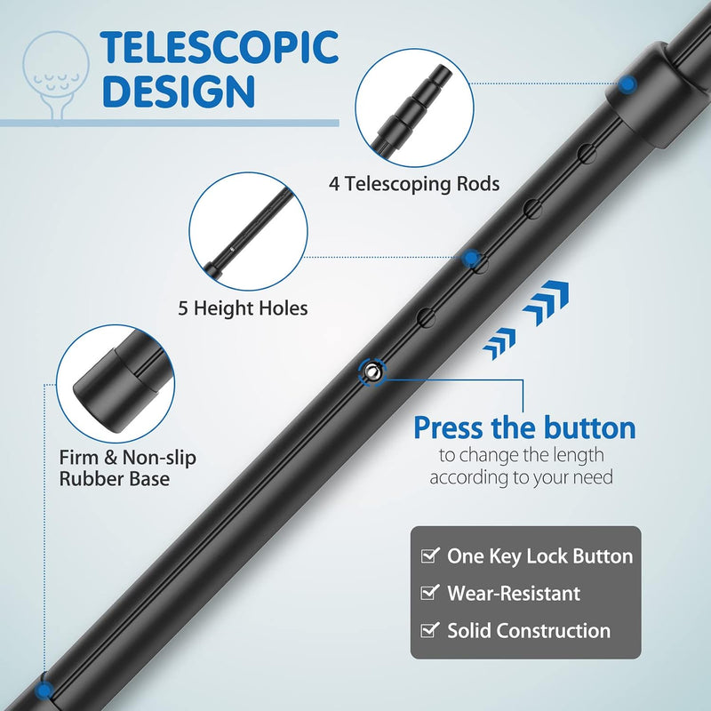 Load image into Gallery viewer, Telescopische golftassteun 50-134 cm met opbergtas

