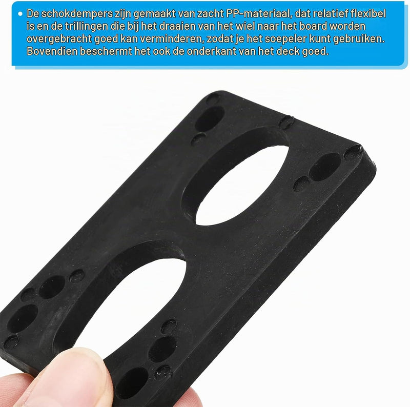 Load image into Gallery viewer, Skateboard riser pads 6 mm 2 stuks met 35 mm schroeven en moeren – shock pads – skate accessoires
