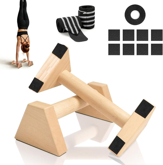 Houten push-up bars 2 stuks voor calisthenics en handstand – parallettes – opdruksteunen