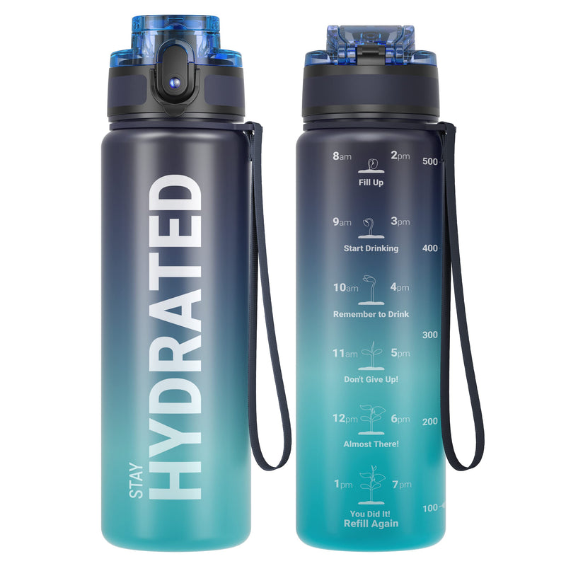 Laden Sie das Bild in Galerie -Viewer, Drinkfles 750 ml BPA-vrij met tijdmarkeringen en lekvrije dop – waterfles – sportfles
