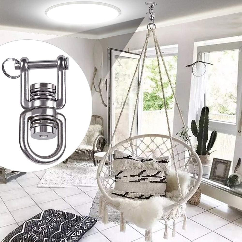 Laden Sie das Bild in Galerie -Viewer, Schommelwartel 360° draaibaar – rvs ophangbeugel met lager voor hangstoel, yogaschommel, klimtouw en hangmat
