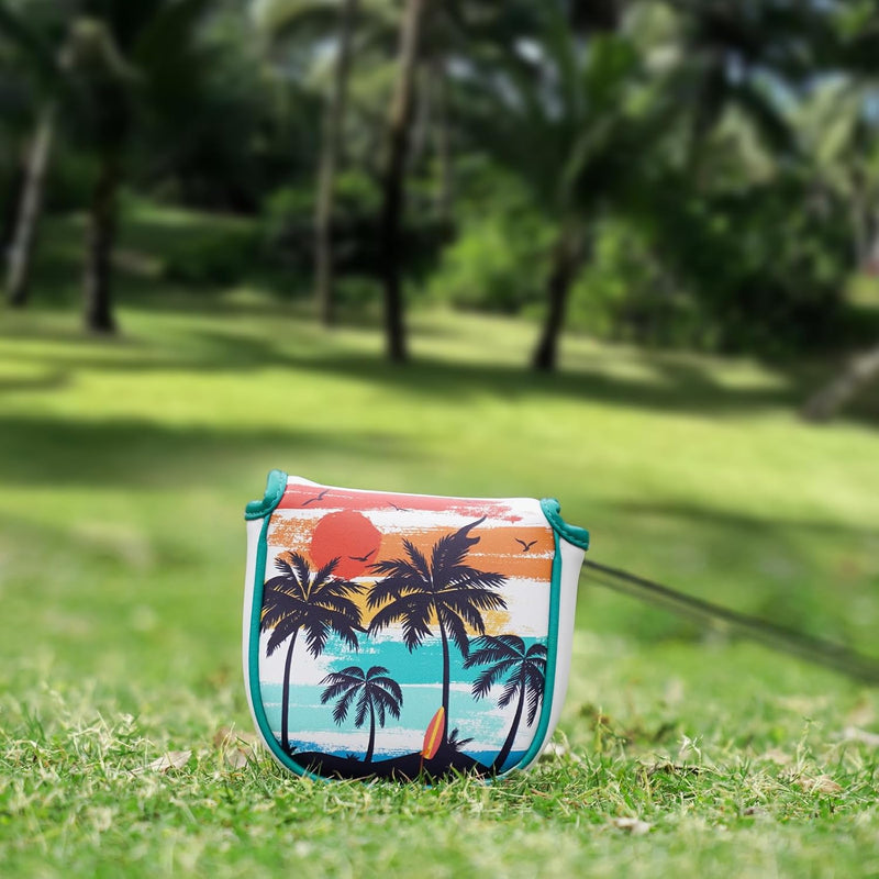 Laden Sie das Bild in Galerie -Viewer, Golf putter beschermhoes van kunstleer met magnetische sluiting voor half mallet putters – puttercover – golfclubhoes
