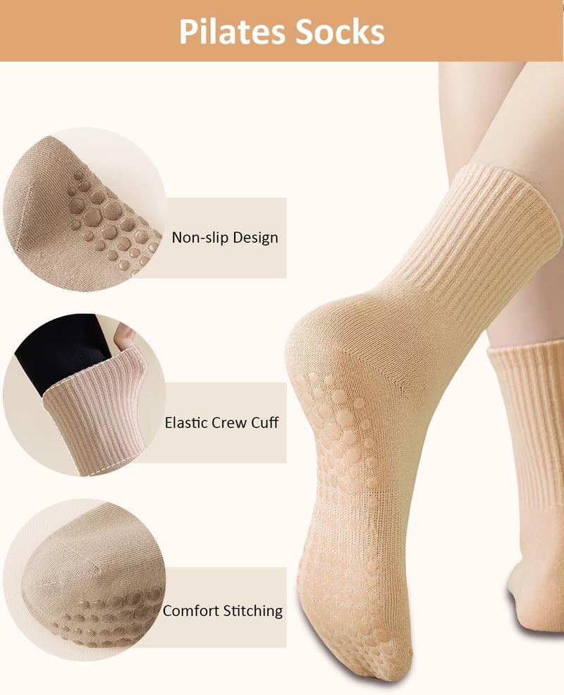 Załaduj obraz do przeglądarki galerii, Pilates antislip sokken dames 4 paar met siliconen grip – yoga sokken – fitness sokken
