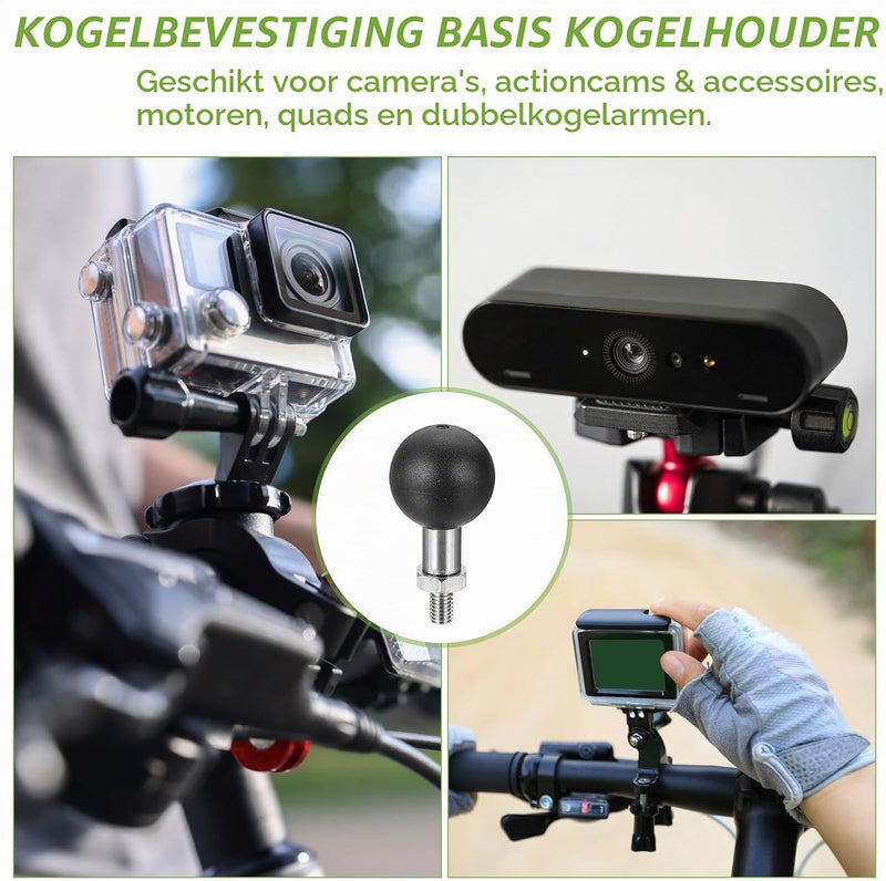 Chargez l'image dans la visionneuse de la galerie, Kogeladapter 1 inch met M6 schroefdraad van roestvrij staal – ball mount adapter – camera accessoires
