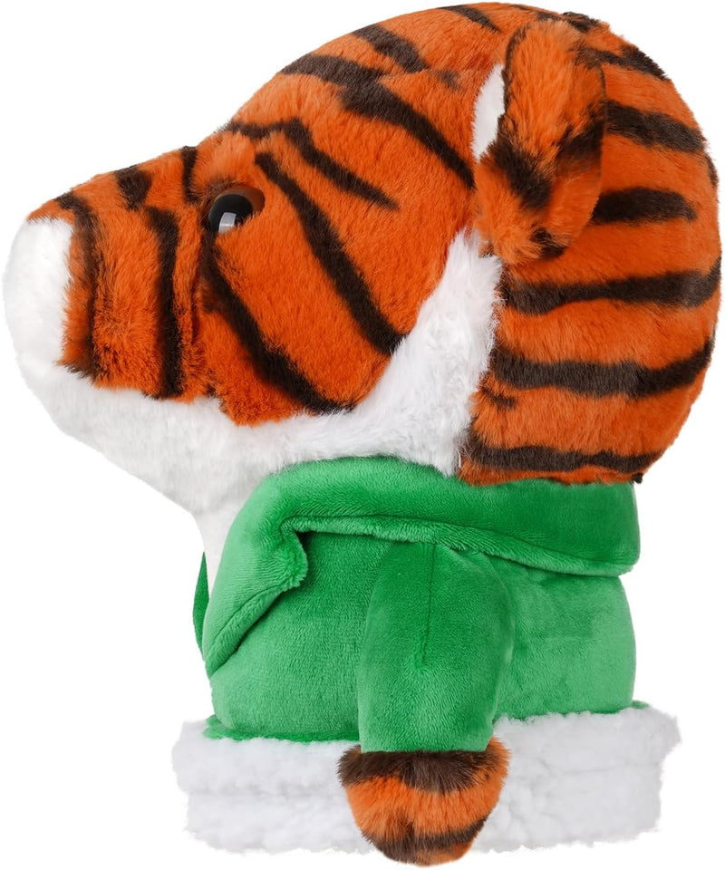 Laden Sie das Bild in Galerie -Viewer, Plüsch-Golfclubhülle mit Tiger in grüner Jacke für Driver bis 460cc – Tier-Headcover – Golfgeschenk
