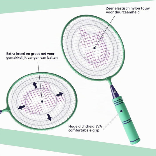 Set de badminton pour enfants avec 2 raquettes de 44 cm, comprenant 4 volants et une balle en mousse - jeu de badminton - sport pour enfants