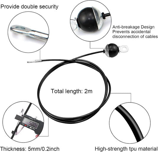 2 m Fitness Stalen Kabel Fitness Gym Vervanging Kabel Thuis Gym Kabel Accessoires Fitness Katrol Kabel Systeem Heavy Duty Stalen Kabel Voor Thuis Gym