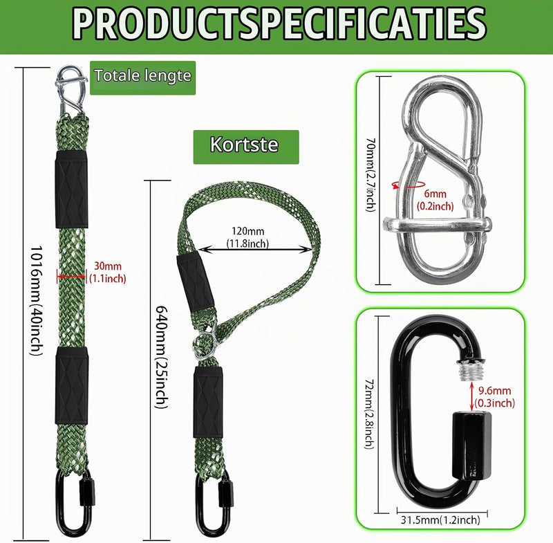 Chargez l'image dans la visionneuse de la galerie, Kit de fixation pour balançoire, 2 pièces – corde de balançoire réglable en nylon de 101 cm avec mousquetons – jusqu'à 363 kg – intérieur et extérieur
