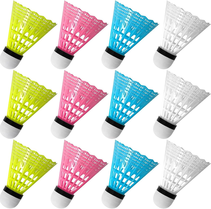 Charger l’image dans la visionneuse de galerie, 12 volants de badminton en nylon durable avec tête en mousse, en 4 couleurs – plumes de badminton – volants de badminton
