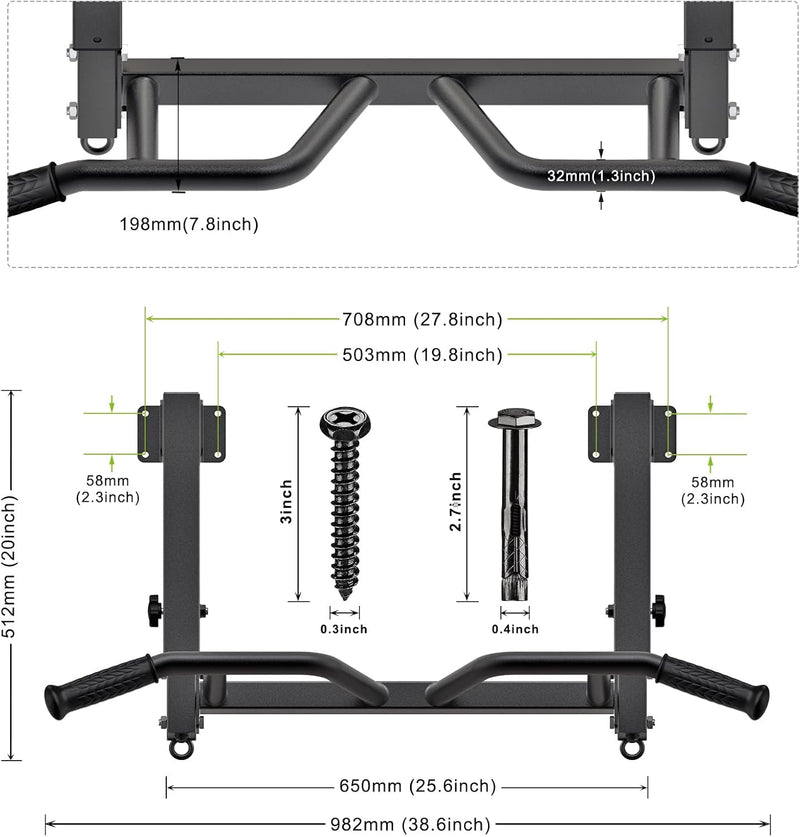 Chargez l'image dans la visionneuse de la galerie, Optrekstang voor plafondmontage met 4 gripposities tot 227 kg – pull-up bar – krachttraining
