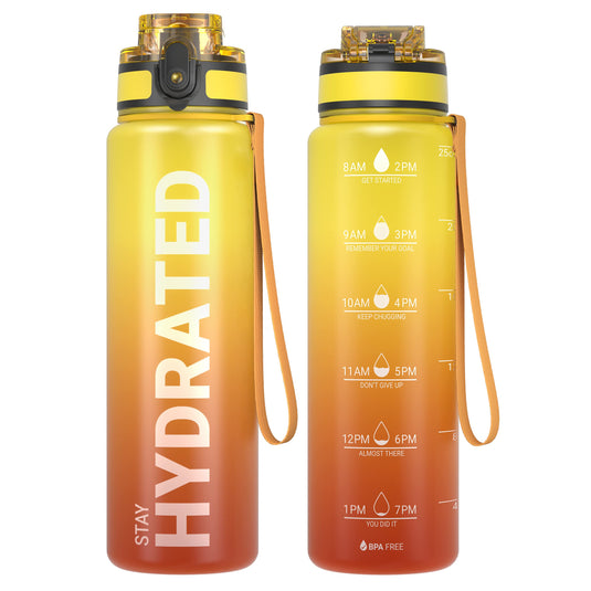 Drinkfles 750 ml BPA-vrij met tijdmarkeringen en lekvrije dop – waterfles – sportfles