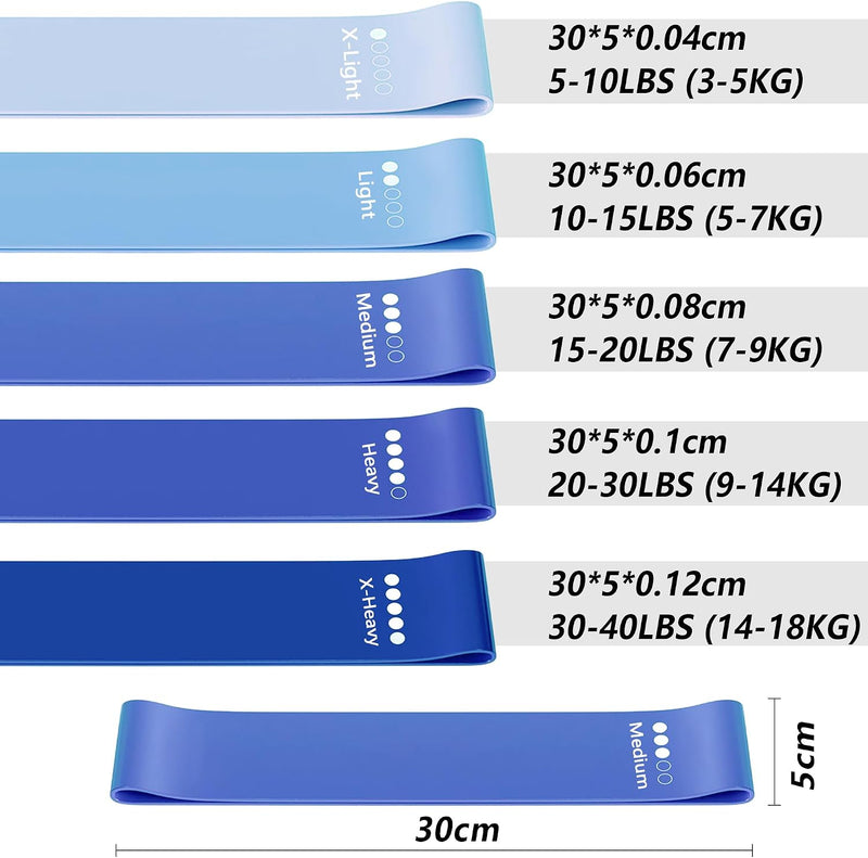 Load image into Gallery viewer, Resistance Band Set Van 5, Hoogwaardige Weerstandsbanden, Resistance Band Set Met Oefeninstructies En Draagtas, Gymnastiekband Voor Yoga, Pilates, Fitness, thuis trainen, stretchen
