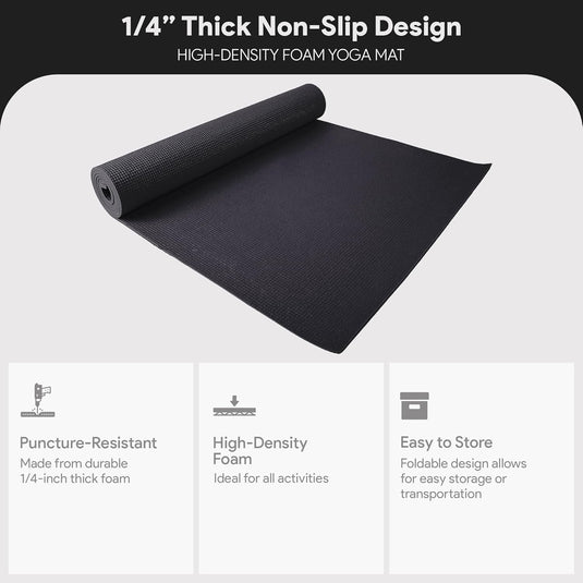 Yogamat schuim antislip 6 mm groen met draagriem