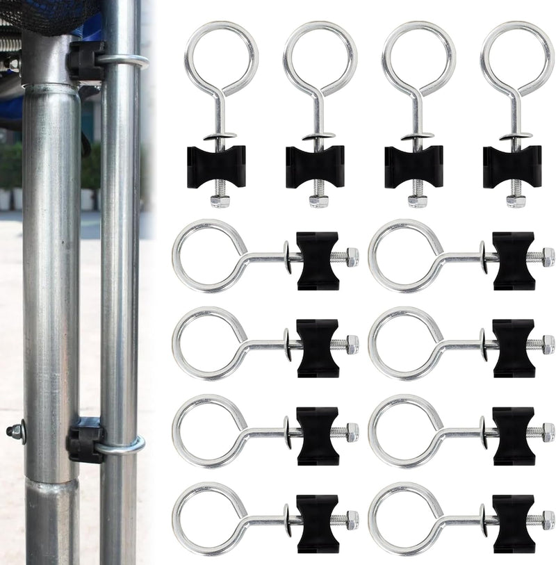 Laad afbeelding in Galerijviewer, Trampoline schroeven 12 stuks 95 mm met moeren sluitringen en doppen – bevestigingsbouten – trampoline accessoires

