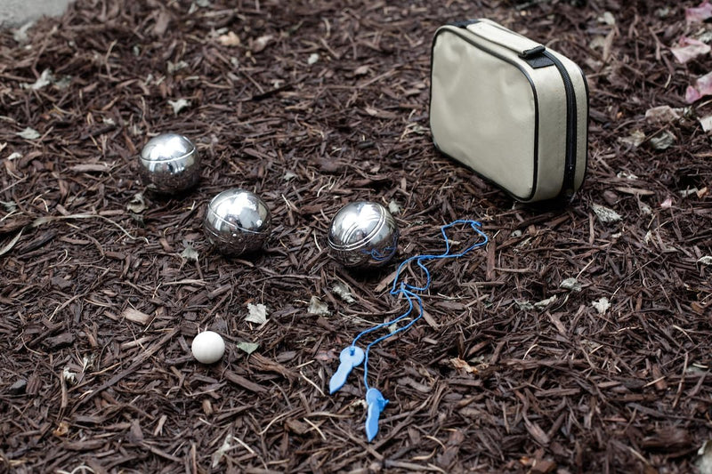 Laad afbeelding in Galerijviewer, Jeu de boules set met verzwaarde metalen werpballen voor tuin en strand – bocce – buitensport
