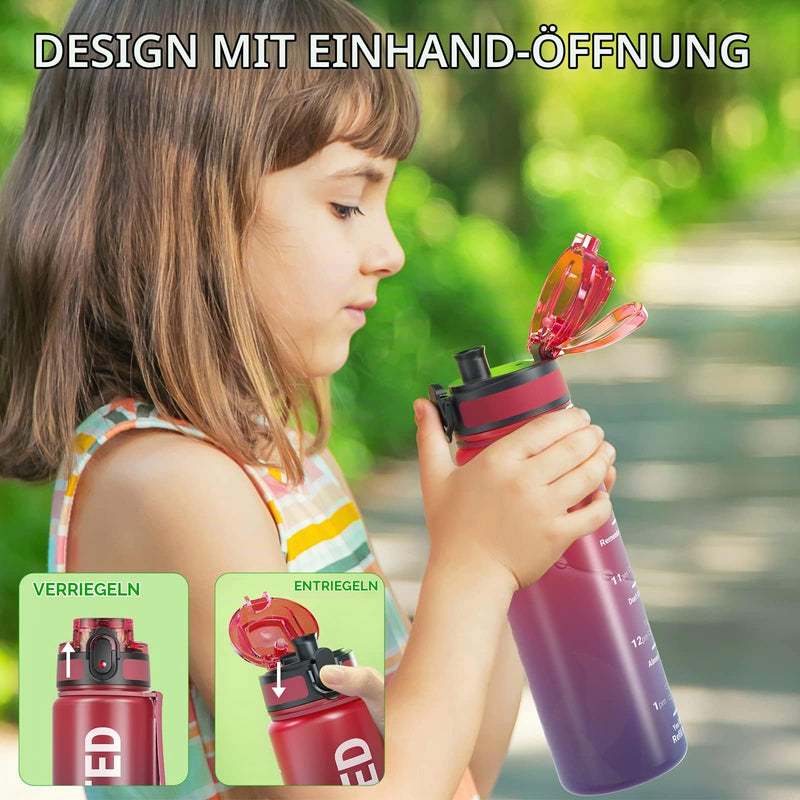 Laden Sie das Bild in Galerie -Viewer, Drinkfles 750 ml BPA-vrij met tijdmarkeringen en lekvrije dop – waterfles – sportfles
