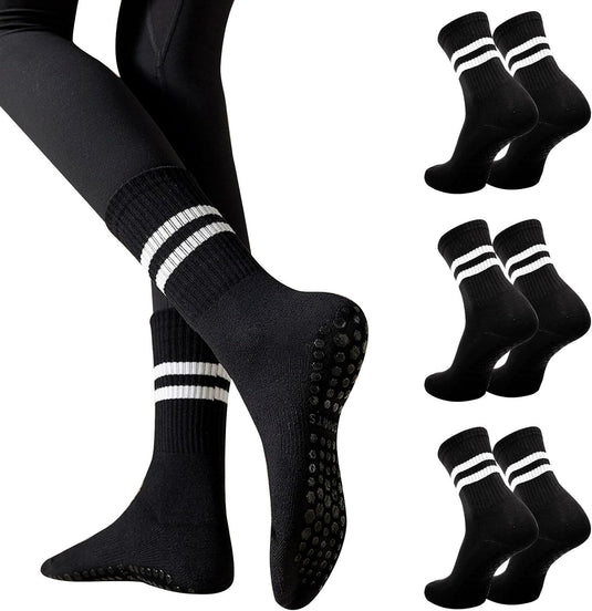 Antislip pilatessokken dames set van 3 paar