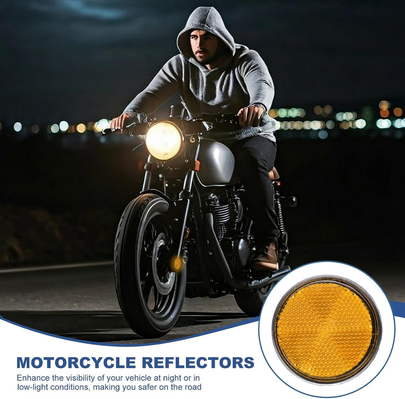 Chargez l'image dans la visionneuse de la galerie, Réflecteurs ronds, 4 pièces, 60 mm, avec fixation par vis M6 – réflecteurs pour véhicules – réflecteurs de sécurité pour moto et remorque
