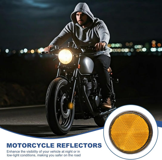 Réflecteurs ronds, 4 pièces, 60 mm, avec fixation par vis M6 – réflecteurs pour véhicules – réflecteurs de sécurité pour moto et remorque