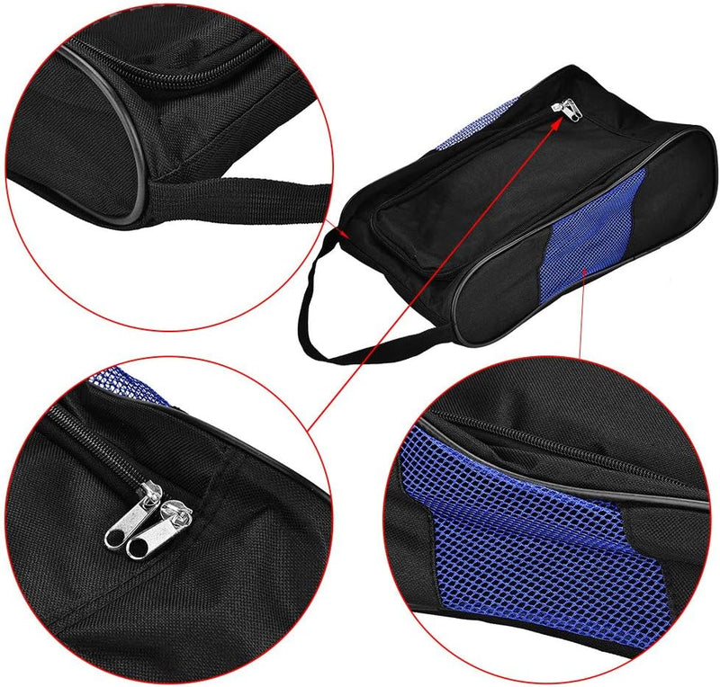 Laden Sie das Bild in Galerie -Viewer, Golfschoenentas van nylon met ventilatiegaas en dubbele ritssluiting – schoenentas – sporttas accessoires
