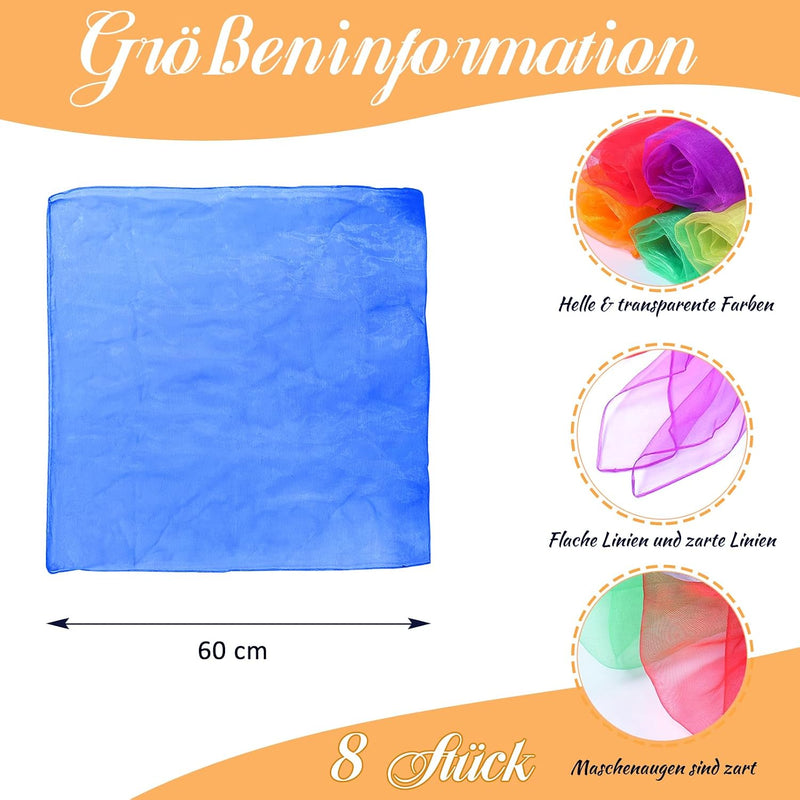 Laad afbeelding in Galerijviewer, jongleerdoeken 60 x 60 cm – oranje dansdoeken voor kinderen, spel en beweging
