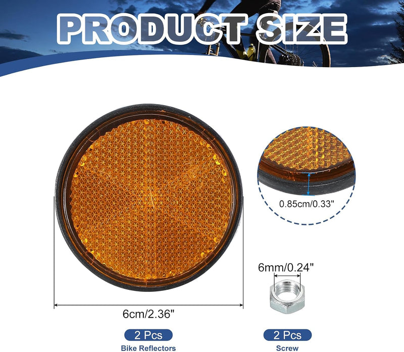 Załaduj obraz do przeglądarki galerii, Ronde reflectoren 2 stuks met M6 schroefbevestiging – veiligheidsreflectoren – fiets aanhanger accessoires
