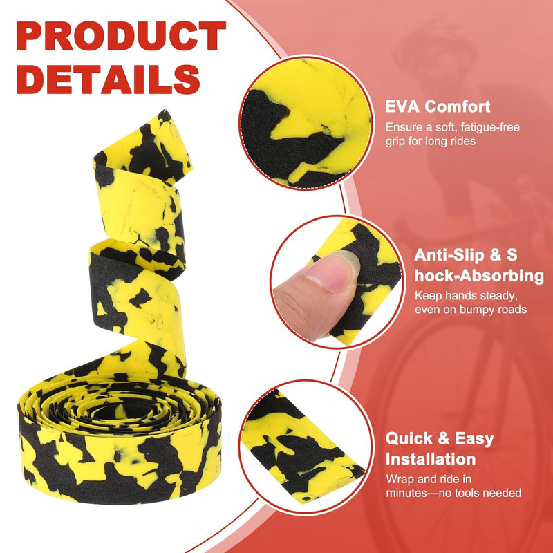 Load image into Gallery viewer, Bicycle handlebar tape 2 rolls 200 x 3 cm made of EVA foam – non-slip handlebar wrapping – shock-absorbing road bike handlebar covers
