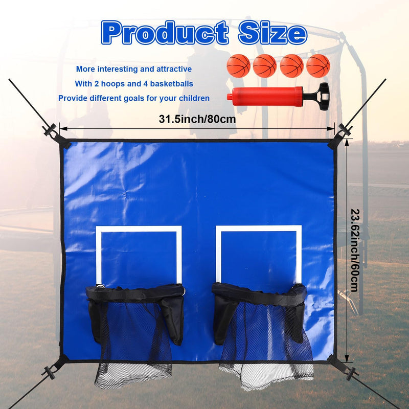Chargez l'image dans la visionneuse de la galerie, Trampoline basketbalring met dubbele mand en 4 miniballen – basketbalset – trampoline accessoires
