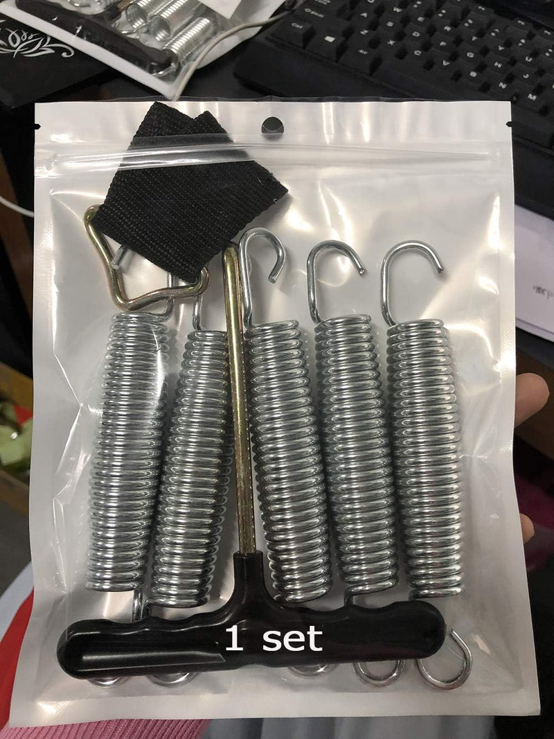 Załaduj obraz do przeglądarki galerii, Trampolineveren 5 stuks 140 mm met veertrekker en driehoeksgesp – vervangingsveren – trampoline accessoires
