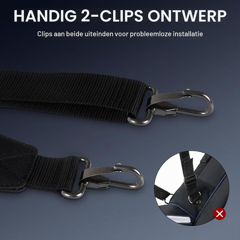 Załaduj obraz do przeglądarki galerii, Verstelbare golftas schouderriem met gewatteerde draagband en metalen clips – draagriem – golftas accessoires
