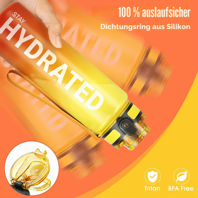 Laden Sie das Bild in Galerie -Viewer, Drinkfles 750 ml BPA-vrij met tijdmarkeringen en lekvrije dop – waterfles – sportfles
