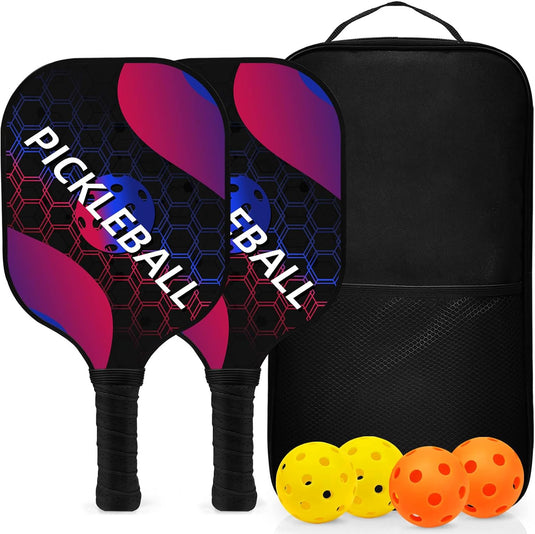 Pickleball set met 4 rackets en 4 ballen