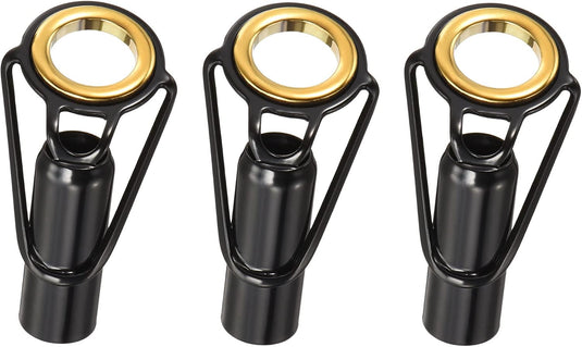 Hengel topogen 3 stuks 1 mm van roestvrij staal zwart-goud – hengeltop reparatieset – visaccessoires