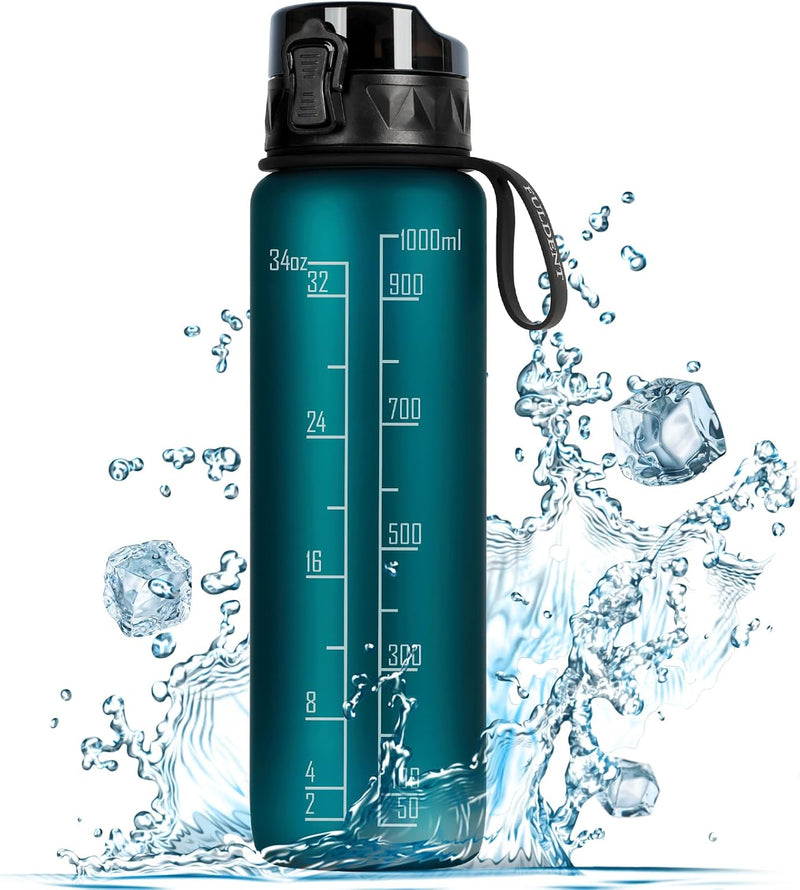 Laden Sie das Bild in Galerie -Viewer, Drinkfles 1 liter BPA-vrij met antislip grip en lekvrije sluiting – waterfles – sportfles
