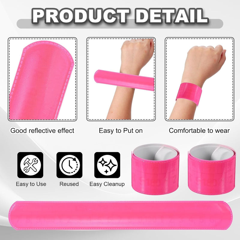 Chargez l'image dans la visionneuse de la galerie, Reflecterende klikarmbanden 10 stuks 22 x 3 cm roze – veiligheidsbanden – hardloop fiets accessoires
