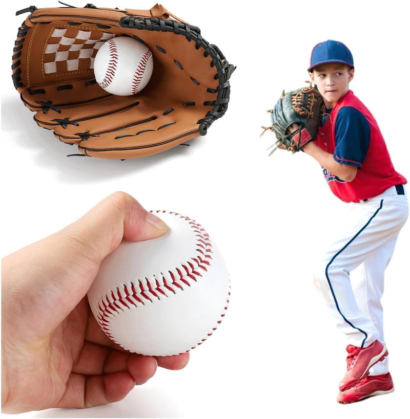 Laad afbeelding in Galerijviewer, 2 stuks honkbalballen, met de hand genaaid, zachte baseballs, 22,9 cm baseball, PU zachte honkbal, training honkbal, honkbal softbal, voor volwassenen en jongeren
