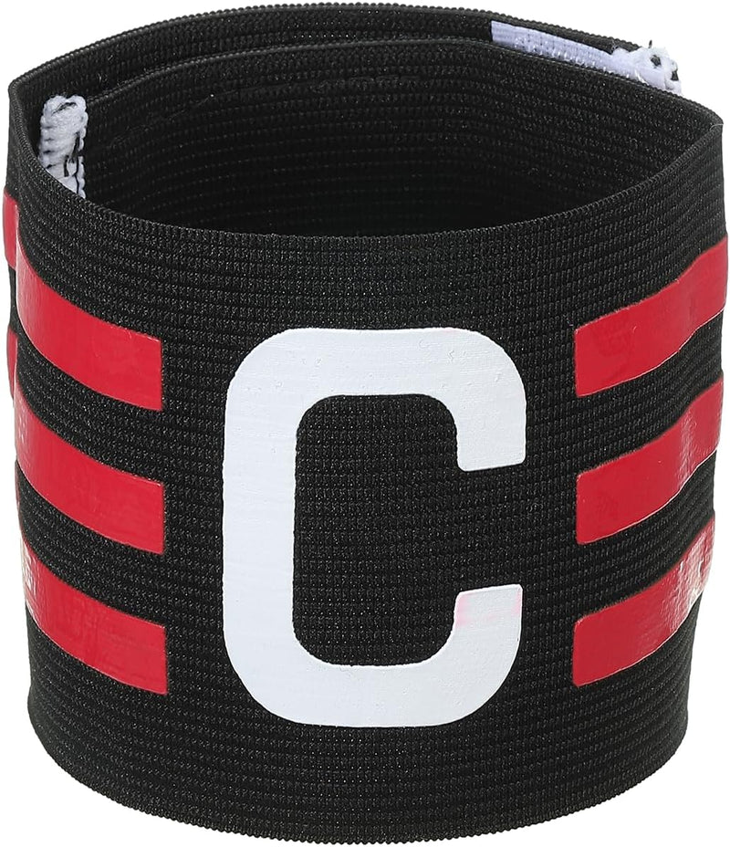 Laden Sie das Bild in Galerie -Viewer, Aanvoerdersband verstelbaar zwart-rozerood – elastische captain armband – voetbal accessoires
