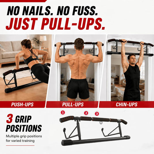 Opvouwbare optrekstang voor deurkozijn zonder boren tot 200 kg – pull-up bar – calisthenics