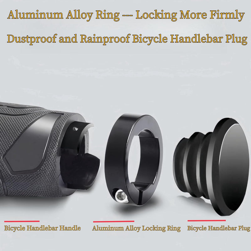 Load image into Gallery viewer, Ergonomische fietshandvatten 22 mm zwart met einddoppen
