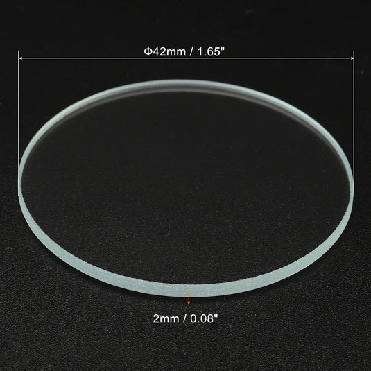 Zaklamp glazen lenzen 50 x 2 mm 2 stuks transparant – gehard glas – LED zaklamp onderdelen