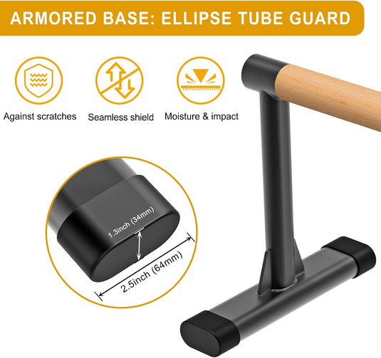 Parallettes met beukenhouten handgrepen en stalen frame tot 272 kg – push-up bars – calisthenics