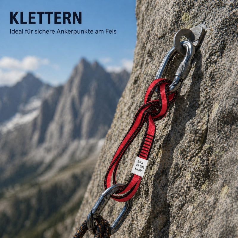 Laden Sie das Bild in Galerie -Viewer, Klimlus 23 kN 60 cm – CE-gecertificeerde nylon bandsling 19 mm voor klimmen en redding
