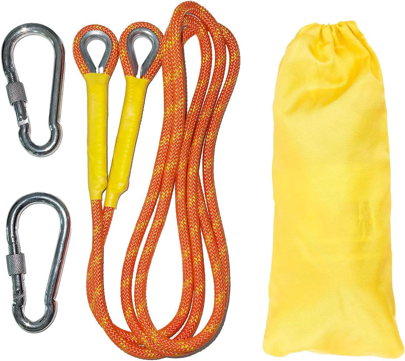 Laad afbeelding in Galerijviewer, Statisch outdoor touw 2 m x 8 mm – nylon touw met 2 stalen haken voor camping en buitengebruik

