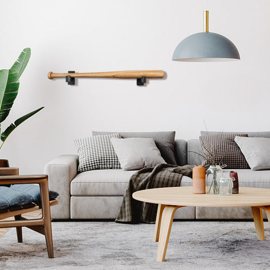 1 paar honkbalknuppel, horizontale houten standaard, display (zwart)