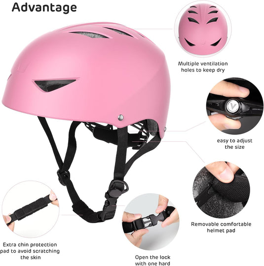 Kids Helm en Pads Set Leeftijd 5-15 Jaar Kids Skateboard Helm Kniebeschermers Elleboog Pads Pols Pads voor Roller Scooter Fietsen Schaatsen
